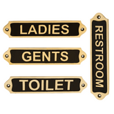 Ensemble de 4 plaques en laiton pour toilettes + dames + hommes + toilettes RLGTBP24